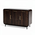 Dark wood sideboard cabinet with three doors and metal handles 120 x 50 x 80cm