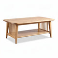 Wooden coffee table with open shelf 120 x 60 x 45cm natural finish