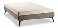 Upholstered platform bed frame with fabric finish and metal legs 180 x 200 x 25cm