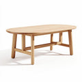 Oval natural wood coffee table 120 x 60 x 45cm for living room use