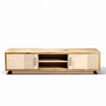 Wooden media console for living room storage with two cabinets 160 x 40 x 50cm