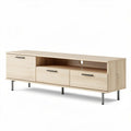 Wooden media console with storage drawers and open shelf 150 x 40 x 45cm