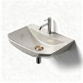 Ceramic wall-mounted sink with brushed gold faucet 40 x 30 x 15cm