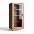 Wooden display cabinet with glass door and shelves 60 x 40 x 150cm