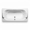 Freestanding acrylic bathtub with overflow and drain features 180 x 80 x 40cm